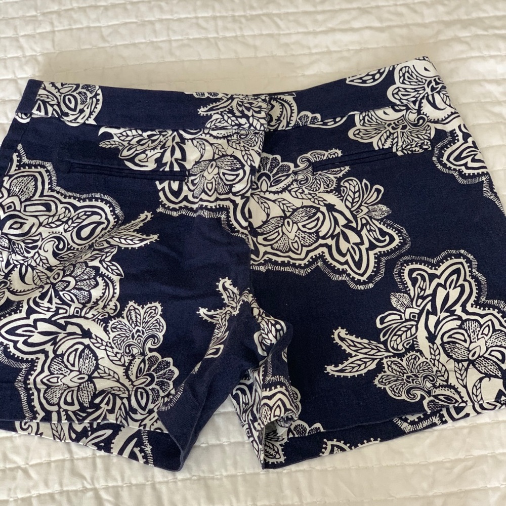 Navy blue and white shorts